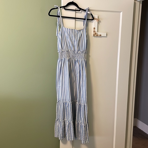 Vici English Factory Striped Tie Shoulder Maxi Dress Sz. S - Picture 5 of 9